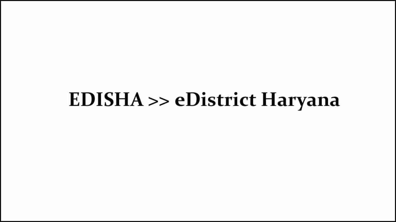 e Disha Haryana: Registration, Application Status @ edisha.gov.in