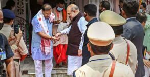 Amit Shah presents President's Colour to Assam Police for exemplary service