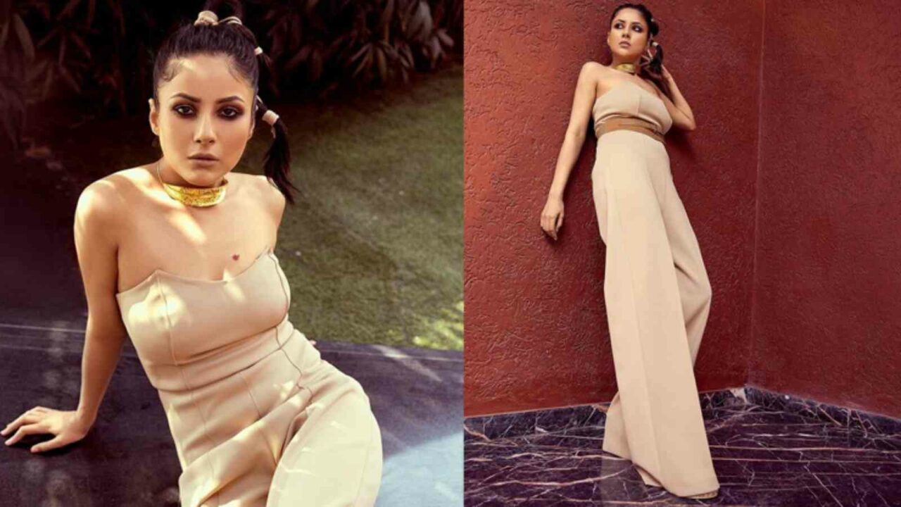 Shehnaaz Gill goes chic in beige corset pantsuit in her latest photo shoot