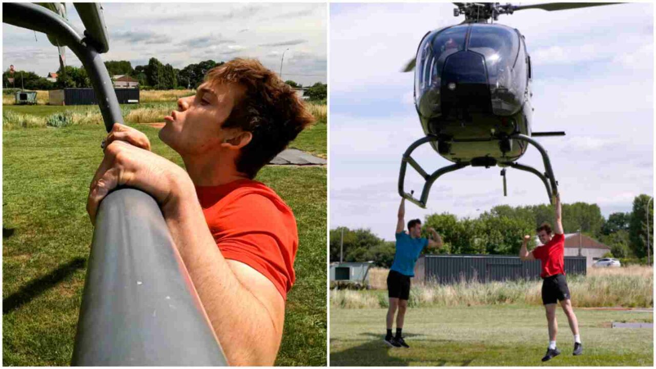 Watch: YouTubers smash Guinness World Record by doing 25 pull-ups from helicopter