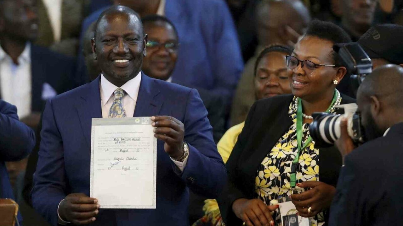 Kenya's William Ruto declared president-elect in chaotic scenes