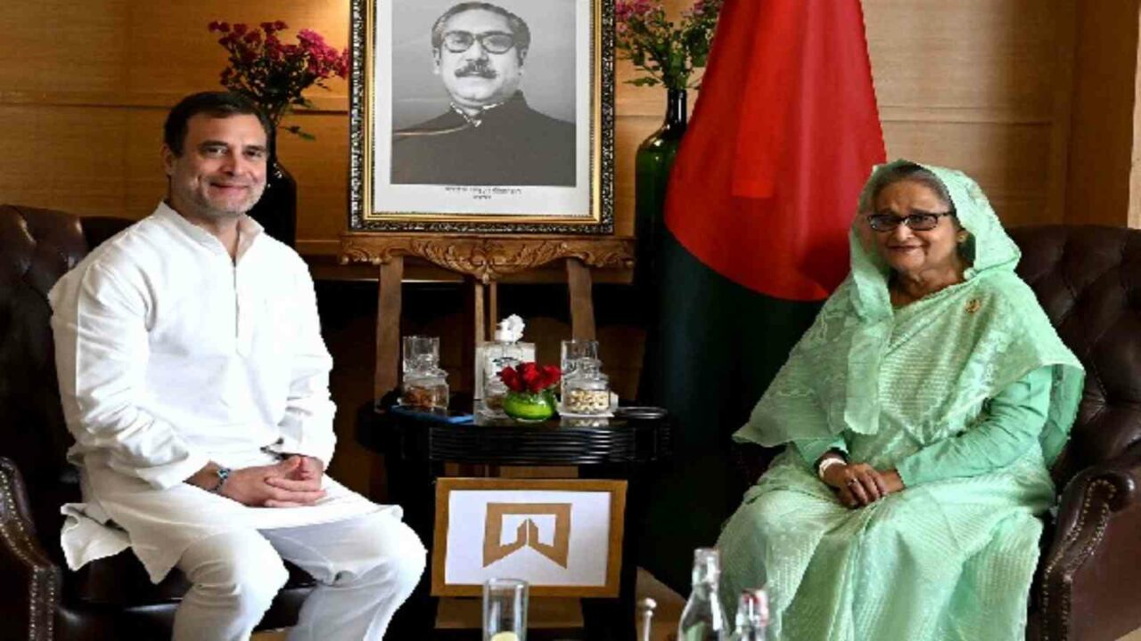 Rahul Gandhi meets Bangladesh Prime Minister Sheikh Hasina