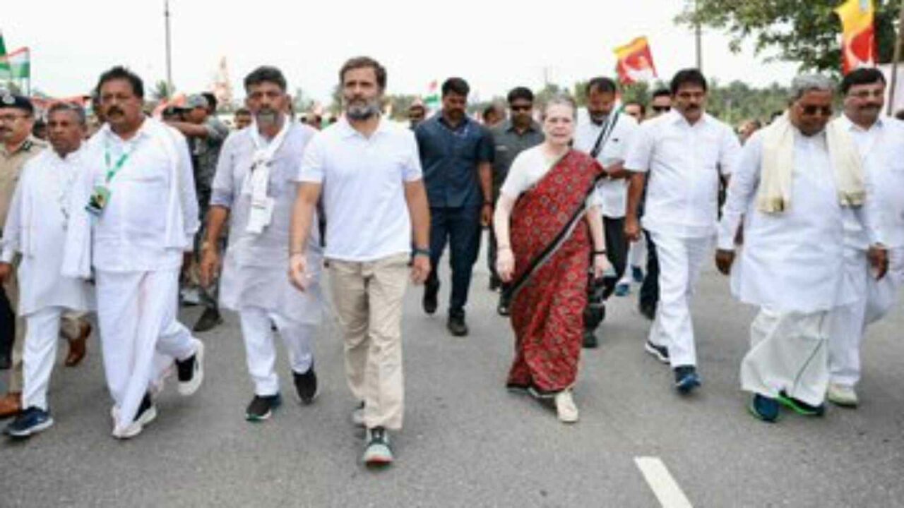 Sonia Gandhi joins Congress' 'Bharat Jodo Yatra' in Karnataka's Mandya