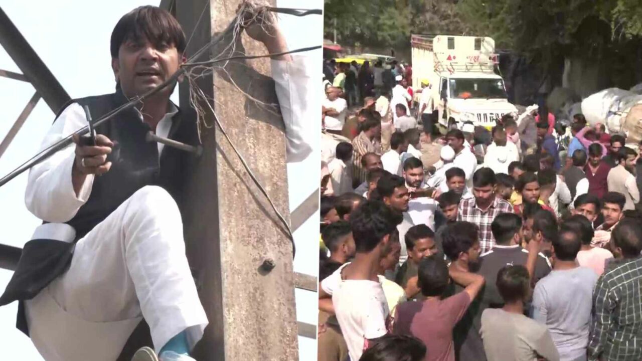 Former AAP councillor climbs tower after party denied him MCD polls ticket