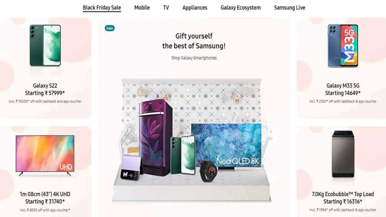 Samsung Black Friday sale 2022 in India: Offers on Galaxy S22, Galaxy Z Flip 3, and more