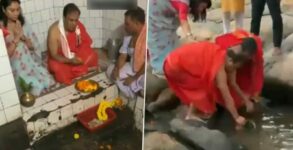 Maha Saptami Puja 2023: CM Biswa Sarma collects holy water from Bashishta Ashram