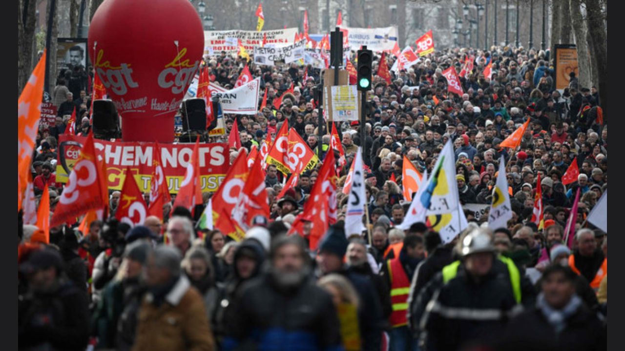 French Pension Reform Protesters Stage