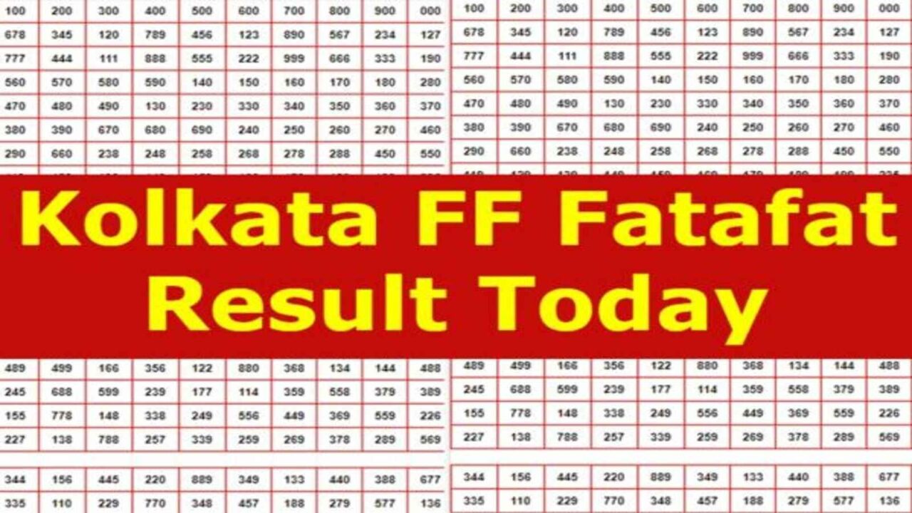 Kolkata FF Fatafat Result, June 21, 2023 Check Live Kolkata FF Results