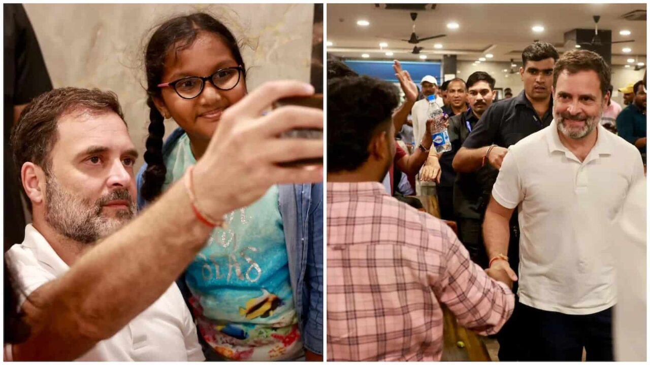 Telangana polls: Rahul Gandhi drops in at Hyderabad eatery, interacts with people