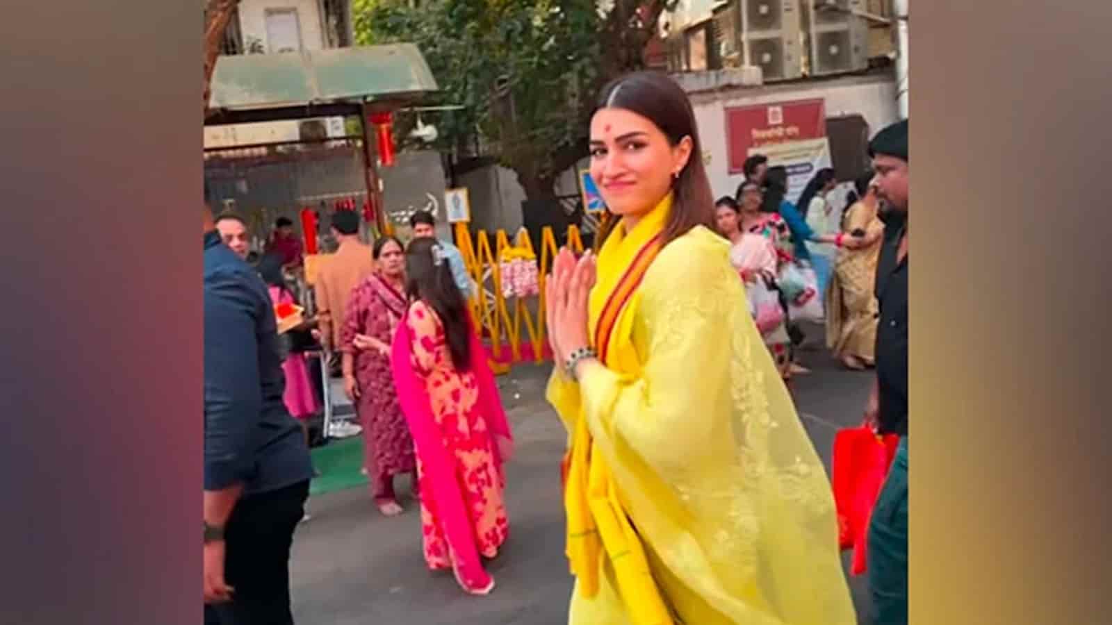 Kriti Sanon seeks blessings at Siddhivinayak Temple ahead of 'Teri Baaton Mein Aisa Uljha Jiya' release
