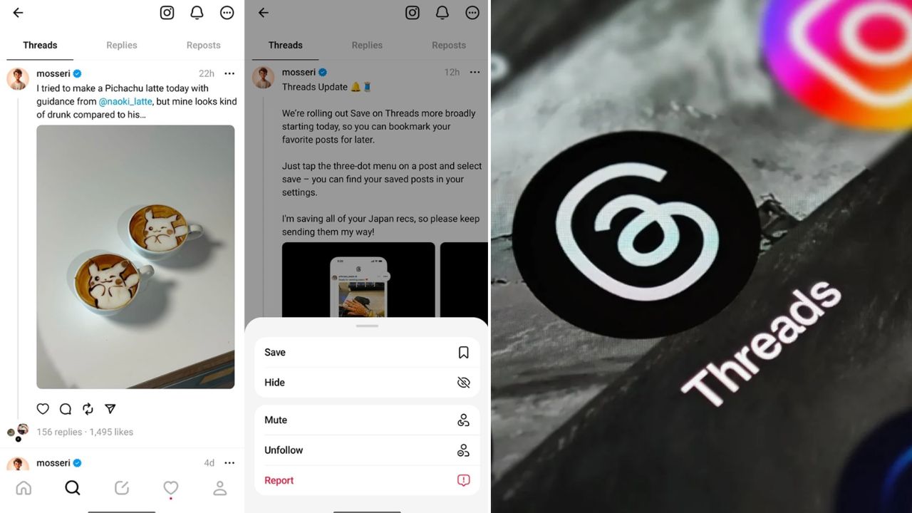 Save posts on Threads