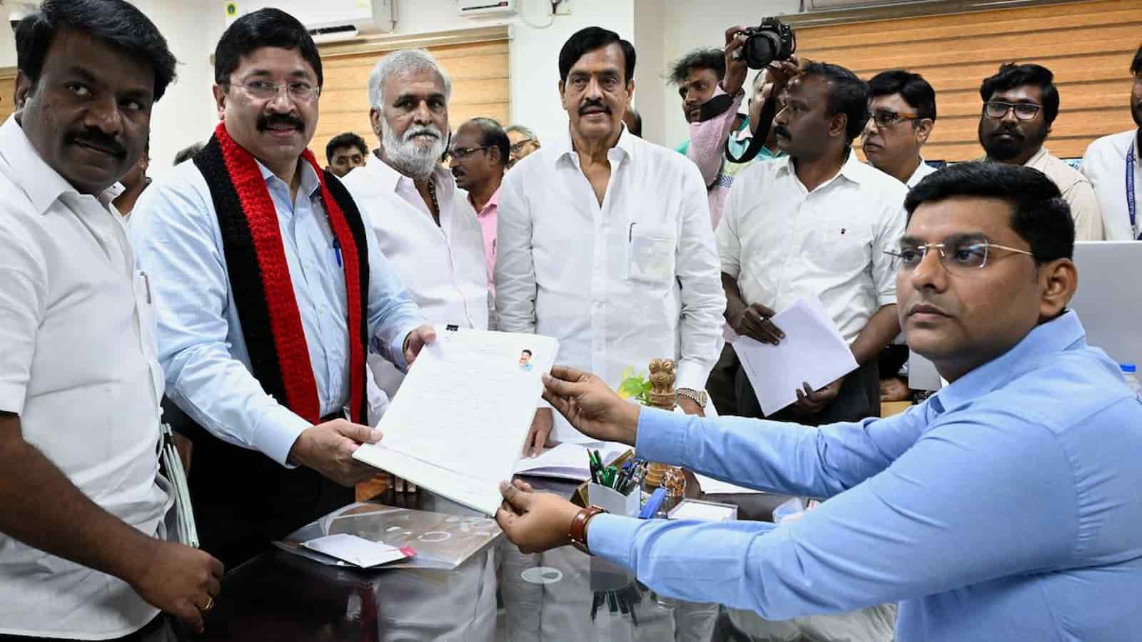 DMK's Dayanidhi Maran files nominations for Central Chennai Lok Sabha constituency