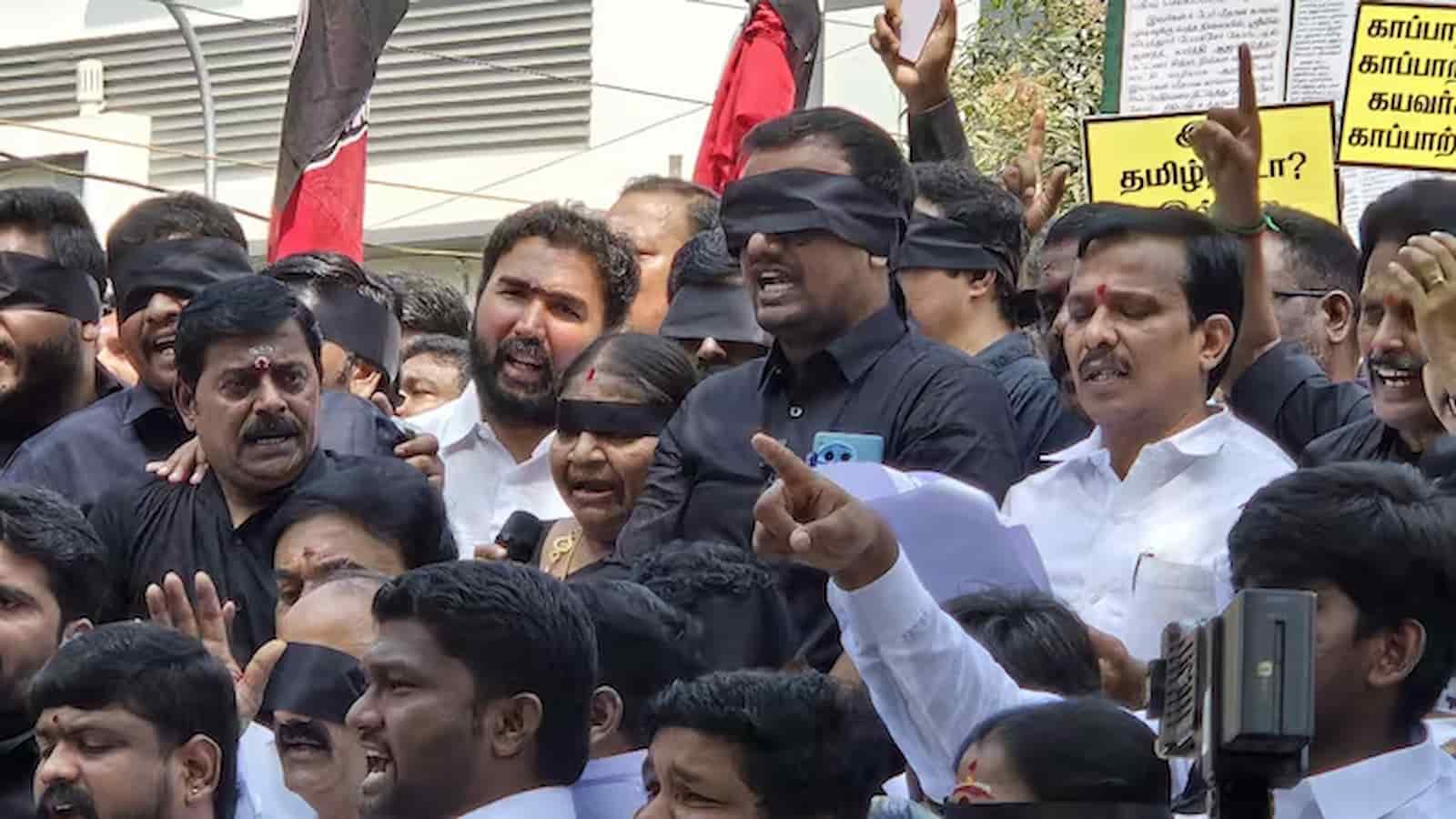 AIADMK Stages Protest Against Sexual Harassment in Tamil Nadu Schools