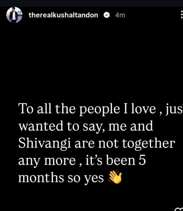 Kushal Tandon and Shivangi Joshi Breakup
