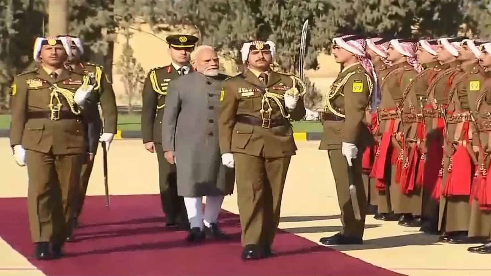 PM Modi receives ceremonial welcome upon arrival in Amman