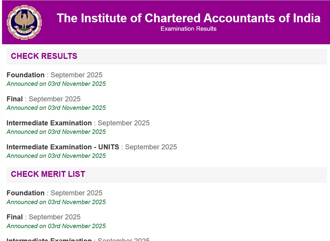 ICAI CA Final Result 2026 LIVE