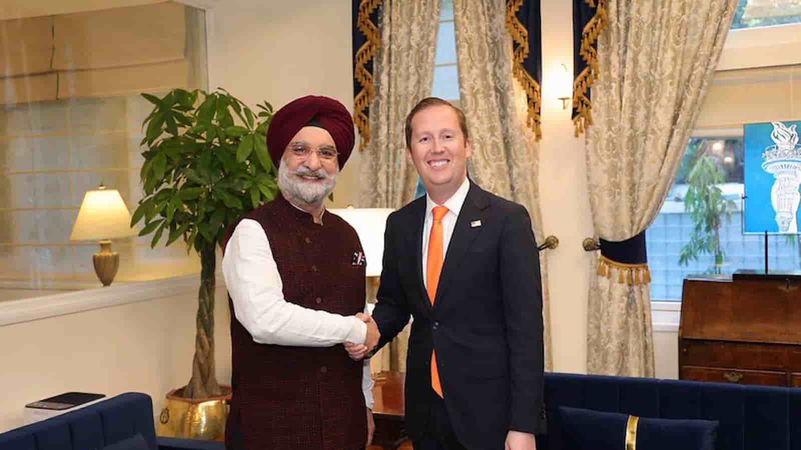 Delhi LG Taranjit Sandhu meets US Ambassador to India Sergio Gor