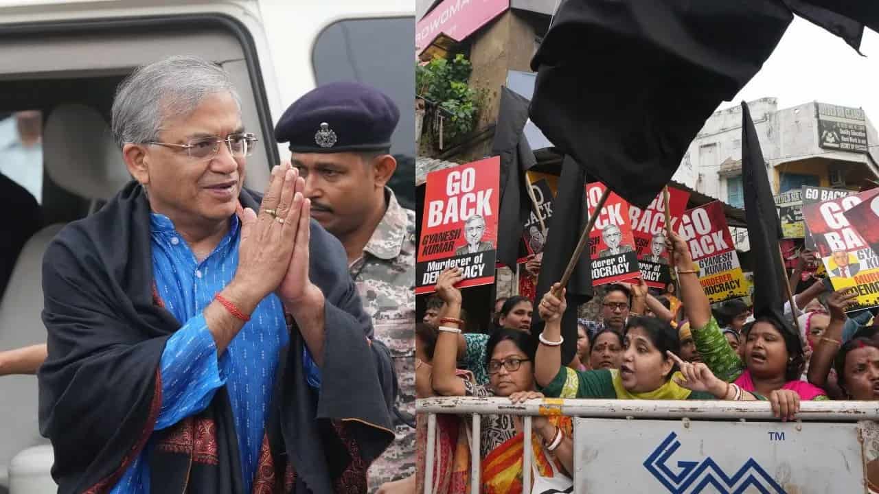CEC Gyanesh Kumar faces 'go back' slogans, shown black flags outside Kalighat temple in Kolkata