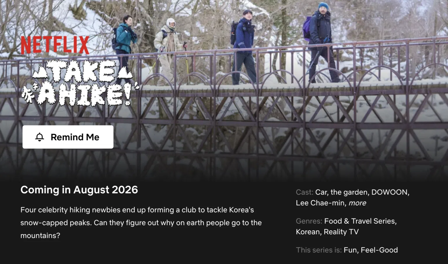 New Korean Reality Show 'Take a Hike!' 