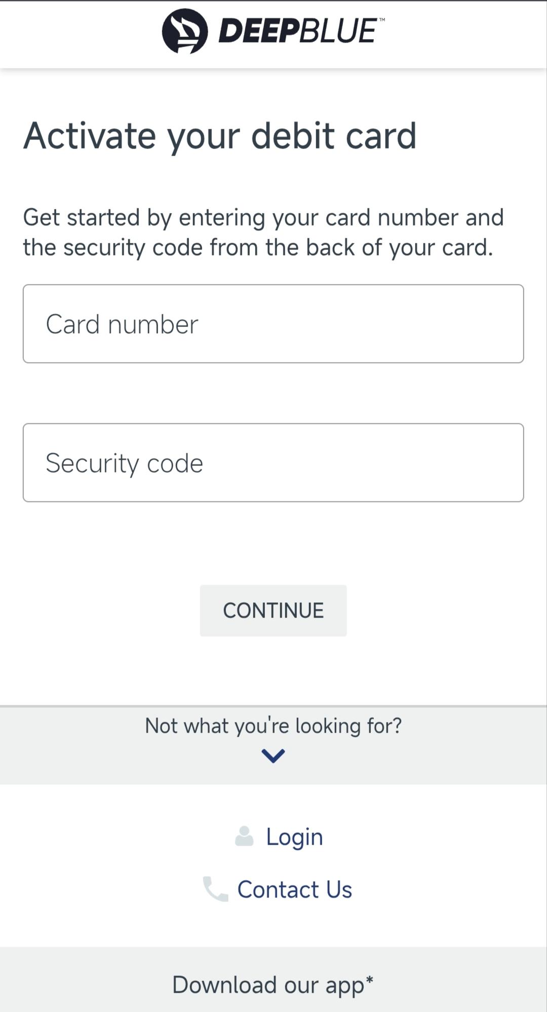 Deepblue Debit Card Activation
