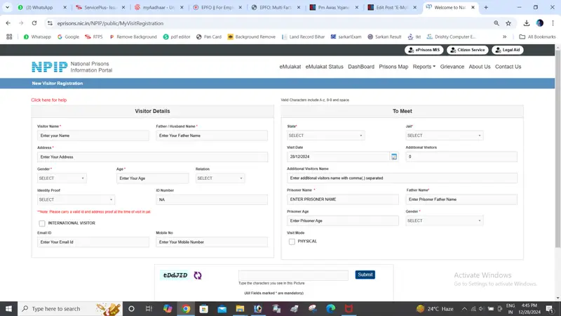 Bihar Prison e-Mulakat Service 